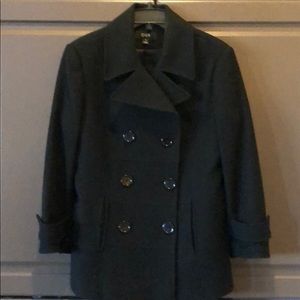 Women’s Mid Length Double Breasted Black Wool Coat
